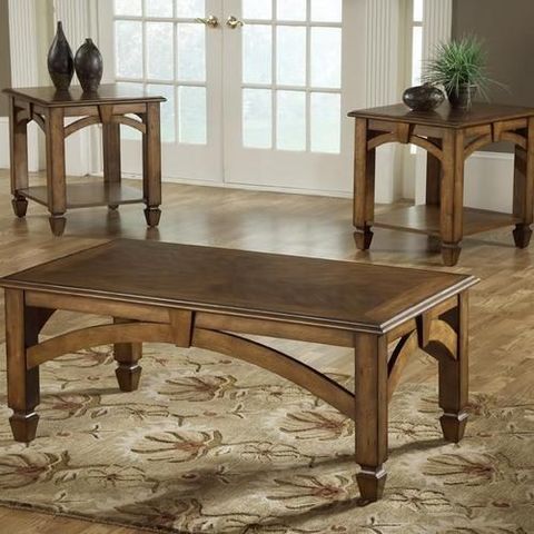 Carved Cherry Coffee Table Set By Serta Upholstery | My Furniture Place ... in Styling Your Home with a Classic Cherry Finish Coffee Table Ensemble